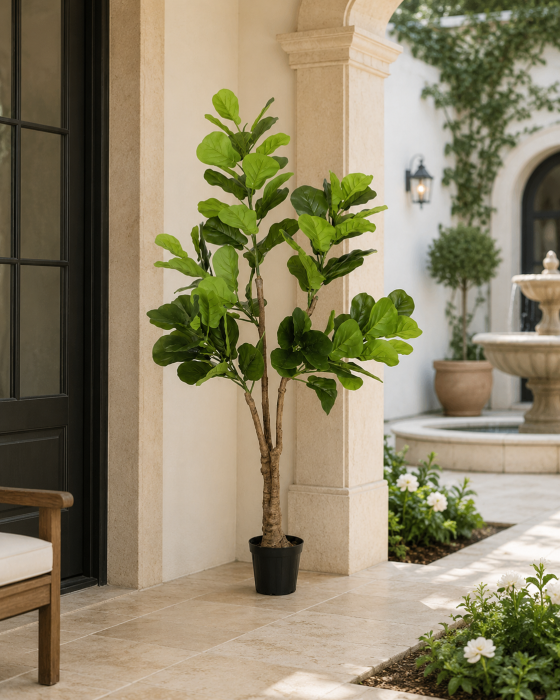 Plantă artificială Ficus pentru exterior cu trunchi texturat [2]