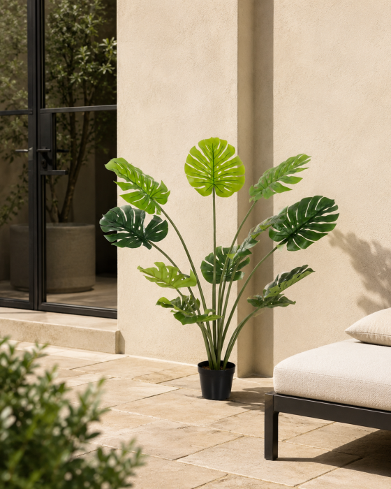 Plantă artificială Monstera pentru exterior cu frunze mari decupate [2]