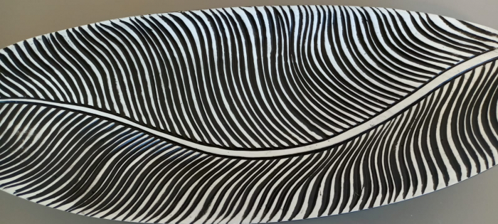 Platou Decorativ Fern Alb-Negru, Rasina - CreativDeco.ro [2]