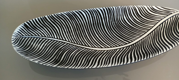Platou Decorativ Fern Alb-Negru, Rasina - CreativDeco.ro [3]