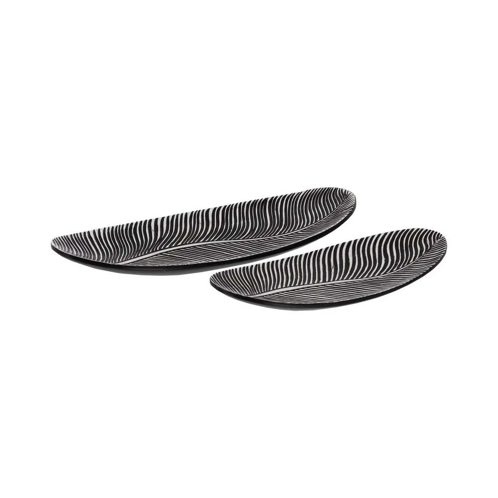 Platou Decorativ Fern Alb-Negru, 49cm - CreativDeco.ro [5]