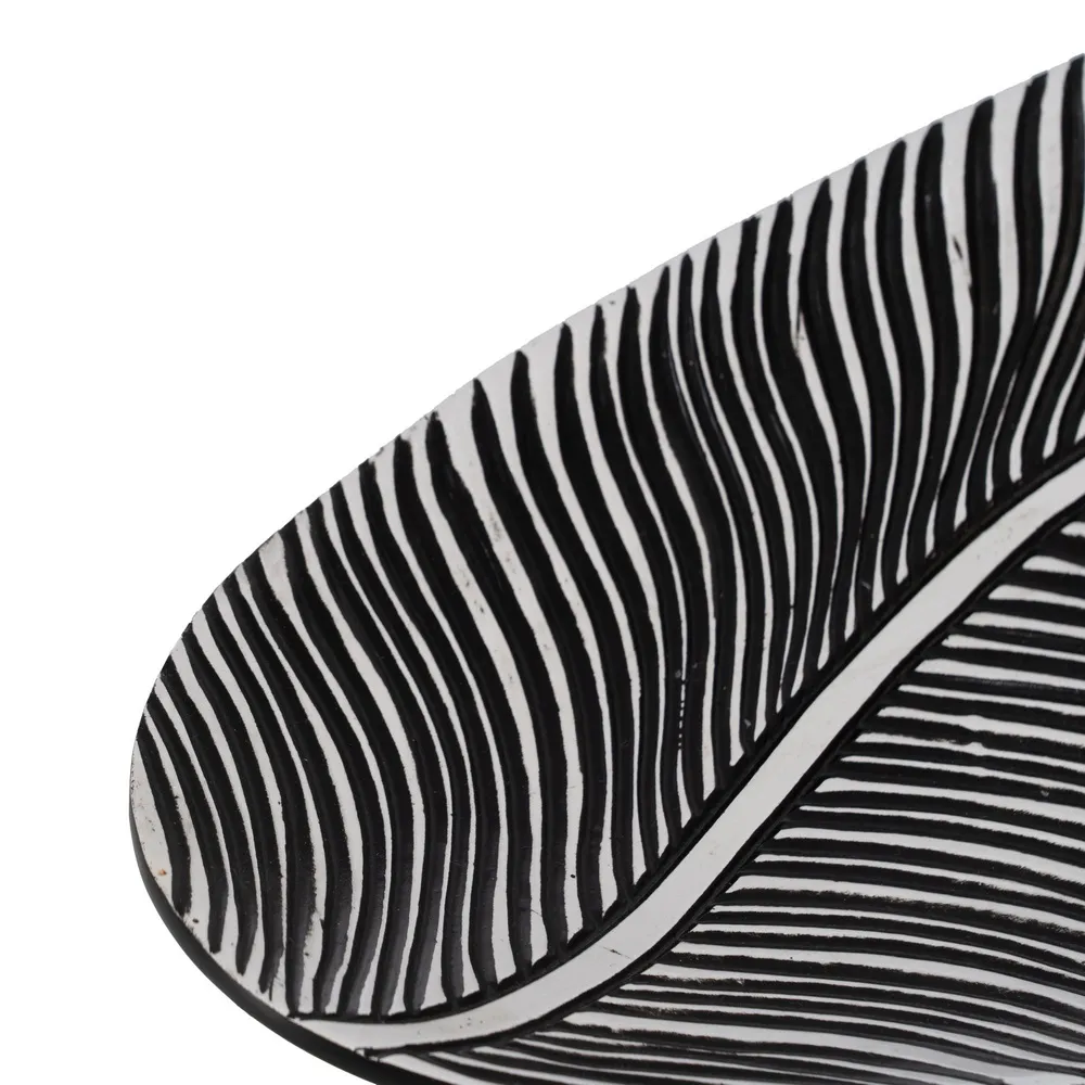 Platou Decorativ Fern Alb-Negru, 49cm - CreativDeco.ro [3]