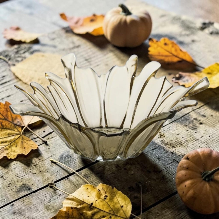 Platou Fructe Flower Sticla Verde - CreativDeco.ro [4]