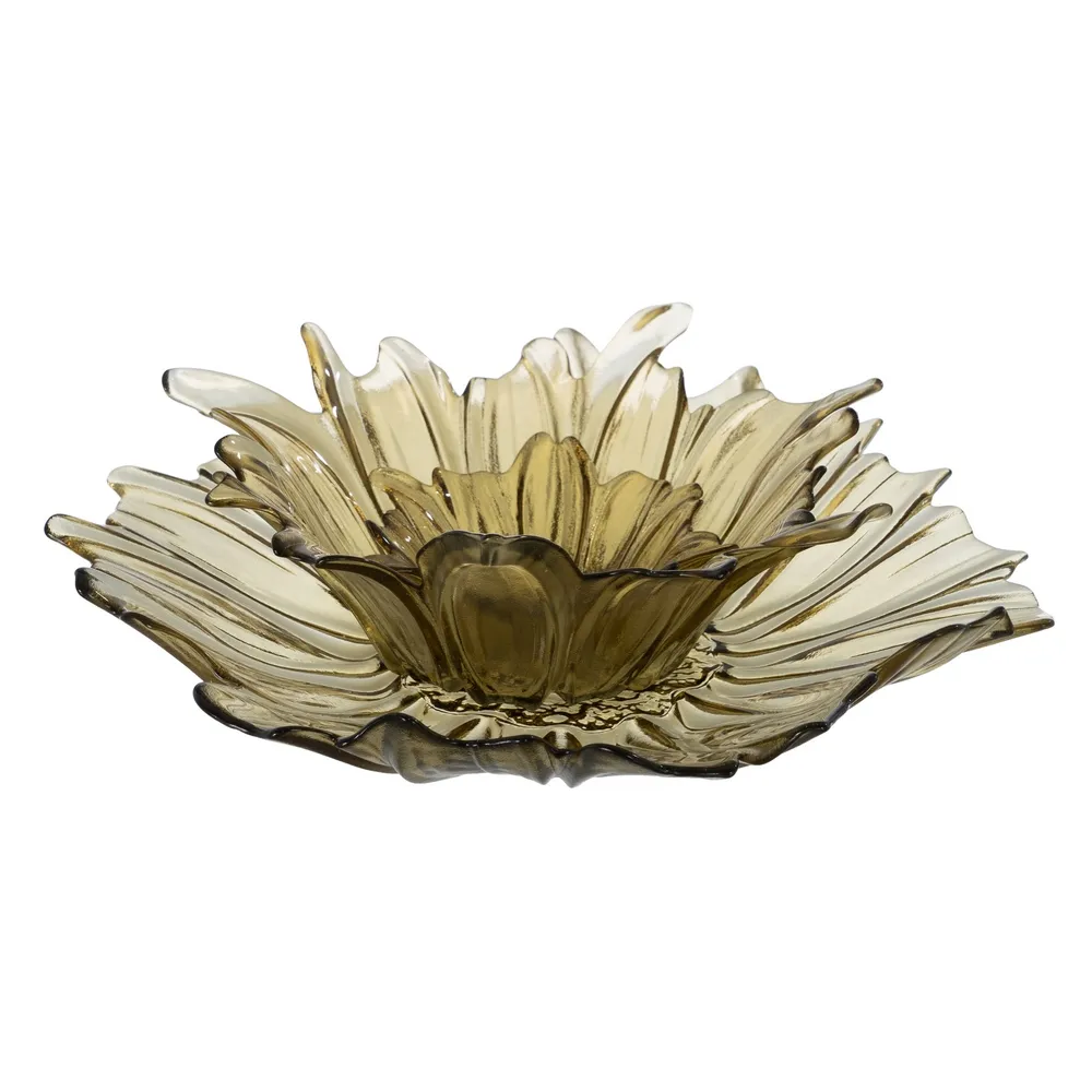 Platou Fructe Flower M Sticla Verde - CreativDeco.ro [4]