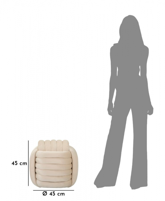 Puf Catifea Crem | Decor Nautic | Mobilier Versatil [8]