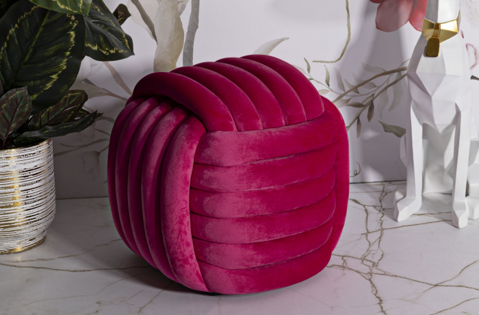 Puf Catifea Rosu Fuxia | Decor Indraznet | CreativDeco [2]