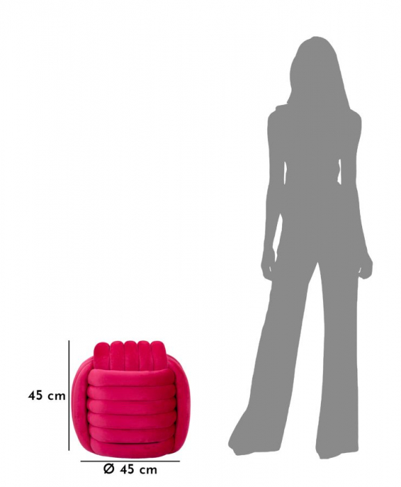 Puf Catifea Rosu Fuxia | Decor Indraznet | CreativDeco [8]