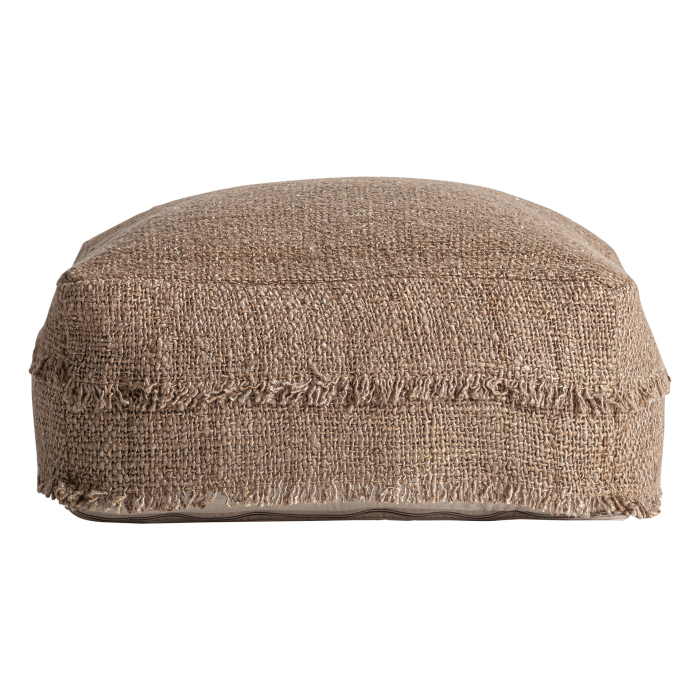 Puf decorativ din bumbac beige și in maro cu textură boho Liam [2]