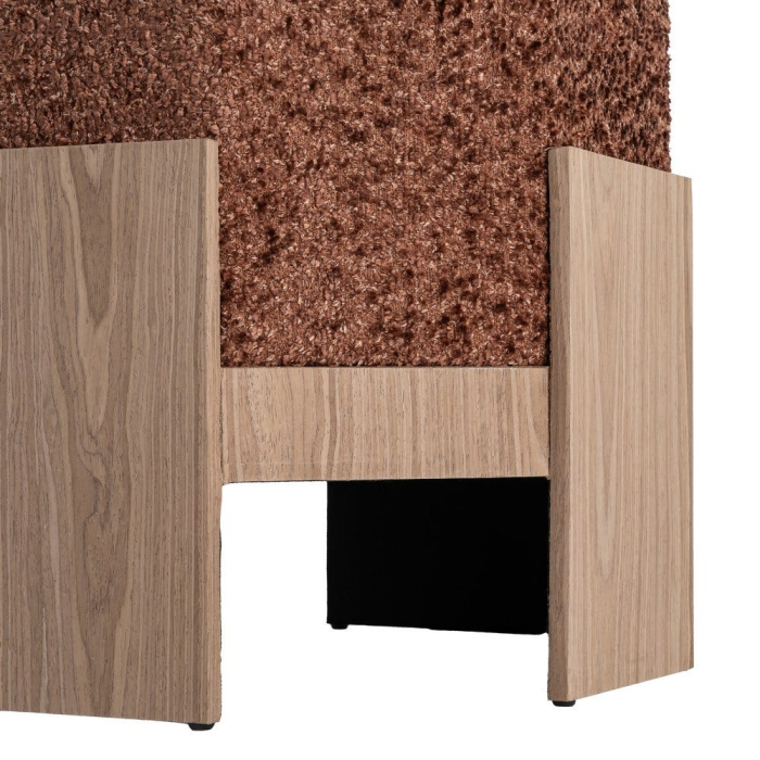 Puf din stofă maro cu structură din MDF [6]