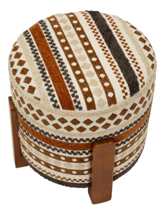 Puf etnic tapițerie multicoloră rotund [4]