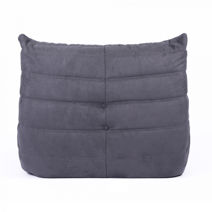 Puf catifelat gri închis cu pliuri elegante, perfect pentru colțuri de relaxare [5]