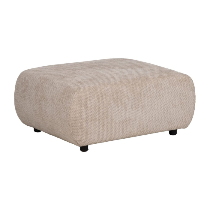 Puf modular din stofă bej cu formă rotunjită [3]