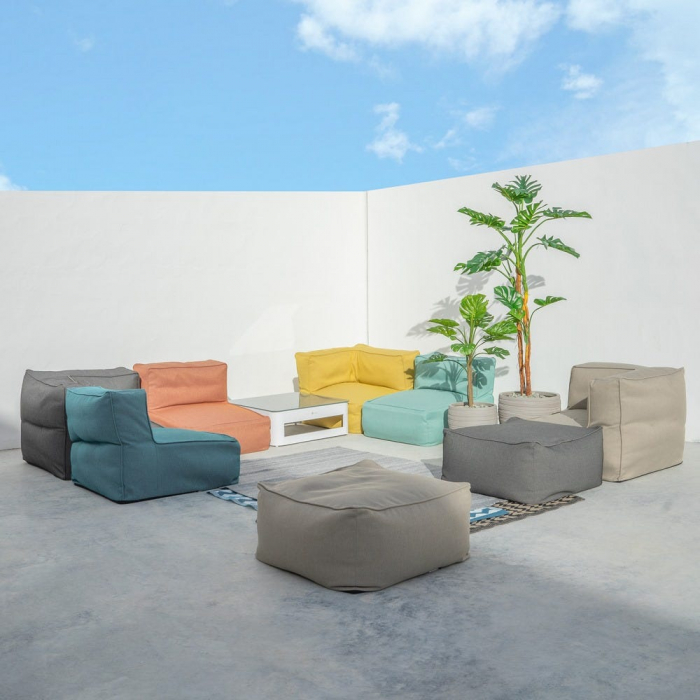 puf GISSELE Taupe – taburet exterior modular, husă olefin taupe [8]