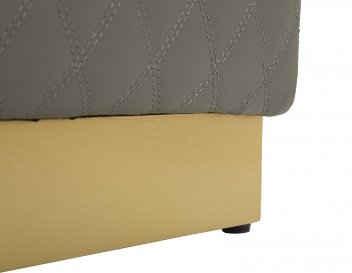 Puf gri pătrat modern tapițat cu bază aurie Sharon [7]