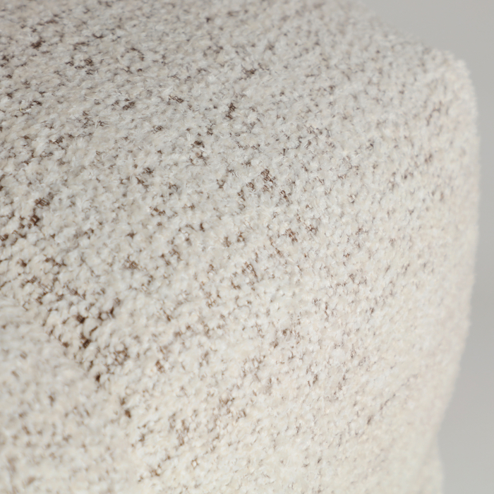 Puf pătrat tapițat cu stofă texturată bej pentru interior [3]