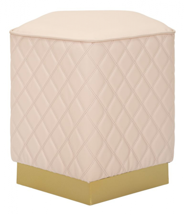 Puf pentagonal modern tapițat cu bază aurie Sharon [1]