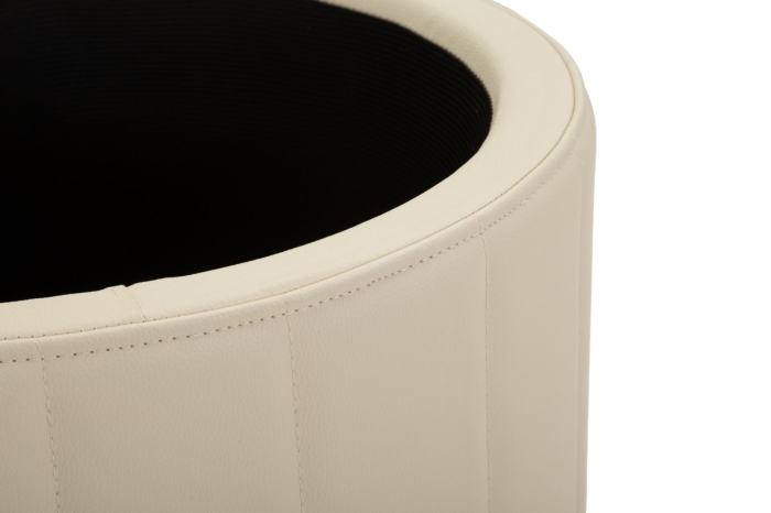 Puf rotund cu spațiu de depozitare crem și detalii aurii design modern [6]
