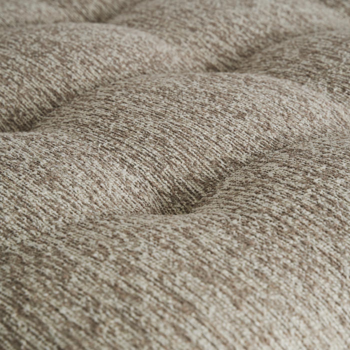 Puf tapitat bej din stofă cu bază din lemn de pin [5]