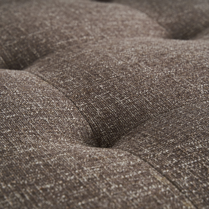 Puf tapitat maro din stofă cu bază din lemn de pin [5]