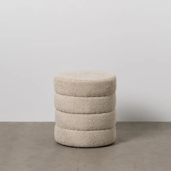 Puff Yokohama Crem, Stofa Boucle, 42 X 42 X 46 CM [2]