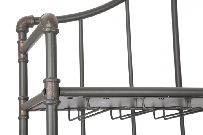 Raft Manhattan cu suport sticle si pahare. Rafturi metalice bucatarie in stil industrial. Mobilier vintage multifunctional CreativDeco. [5]