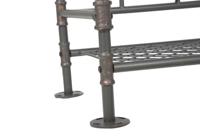 Raft Manhattan cu suport sticle si pahare. Rafturi metalice bucatarie in stil industrial. Mobilier vintage multifunctional CreativDeco. [3]