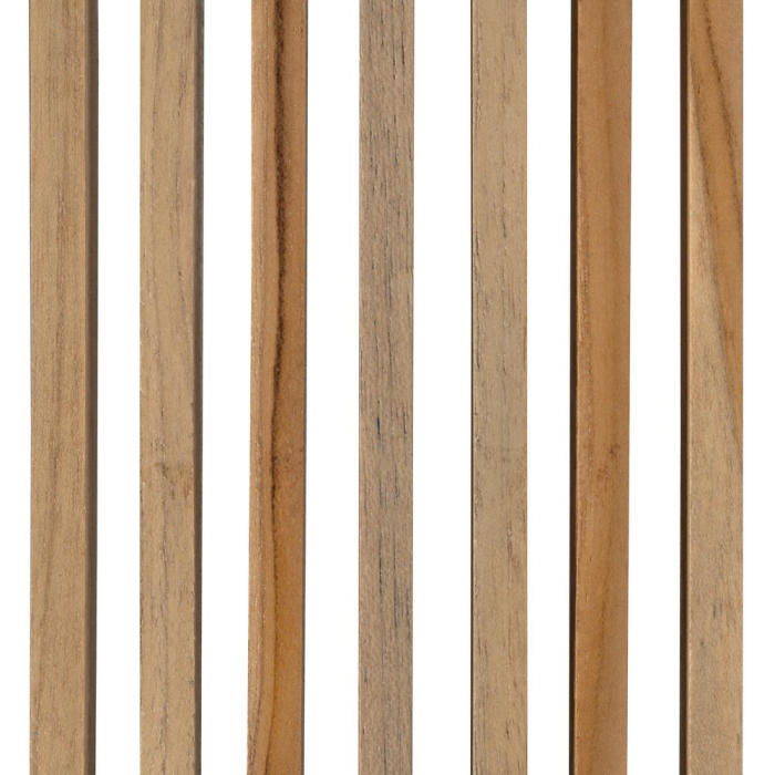 Raft de perete din lemn de tec reciclat waterfall cu sipci canelate tip baguette montaj reversibil – vedere frontală, caneluri tip baguette. [6]