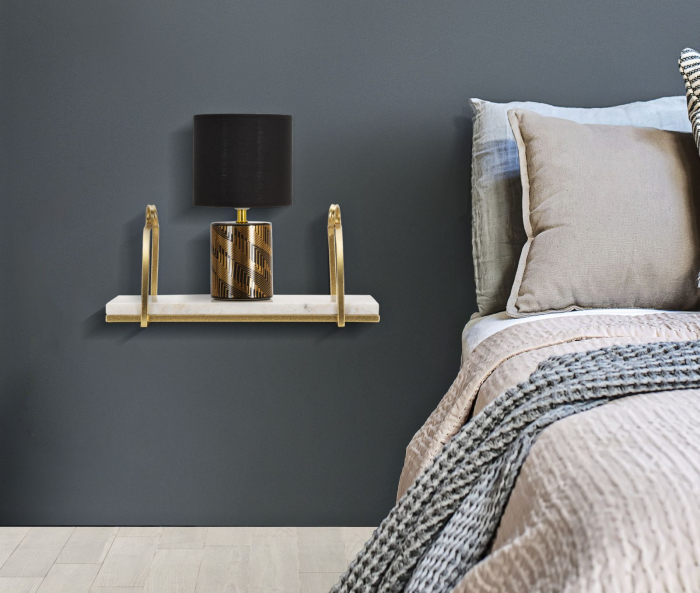 Raft perete auriu blat alb CreativDeco [2]