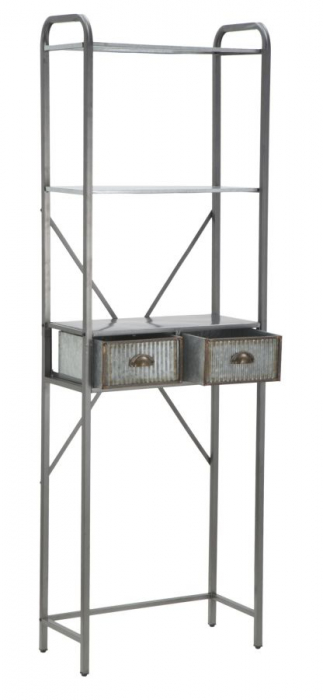 Raft Illinois A cu sertare, stil vintage industrial. Rafturi metalice rezistente pentru baie. Organizare practica in spatii umede de la CreativDeco. [3]