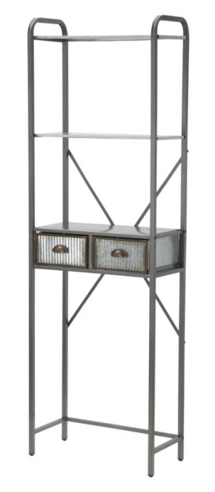 Raft Illinois A cu sertare, stil vintage industrial. Rafturi metalice rezistente pentru baie. Organizare practica in spatii umede de la CreativDeco. [6]