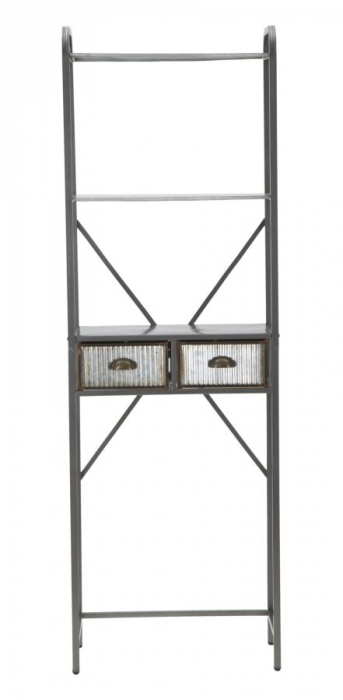 Raft Illinois A cu sertare, stil vintage industrial. Rafturi metalice rezistente pentru baie. Organizare practica in spatii umede de la CreativDeco. [2]