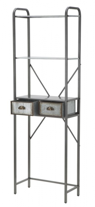 Raft Illinois A cu sertare, stil vintage industrial. Rafturi metalice rezistente pentru baie. Organizare practica in spatii umede de la CreativDeco. [7]