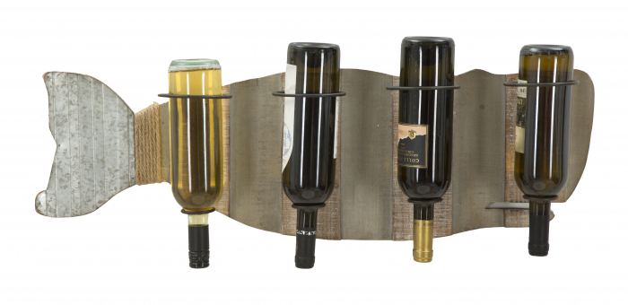Raft perete vinuri Balena, fier/MDF [3]