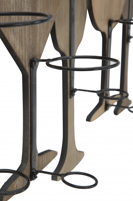 Raft perete vinuri Rack, fier/MDF [7]
