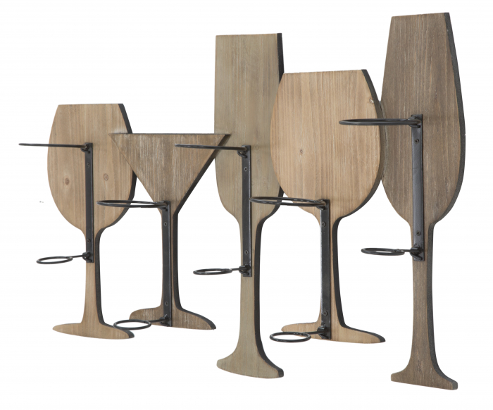 Raft perete vinuri Rack, fier/MDF [3]