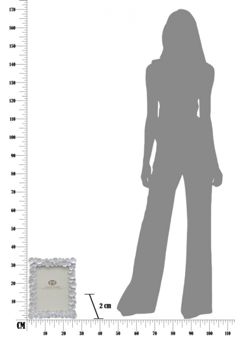 Rama foto argintie cu flori in relief, aspect deosebit CreativDeco.ro.   [7]