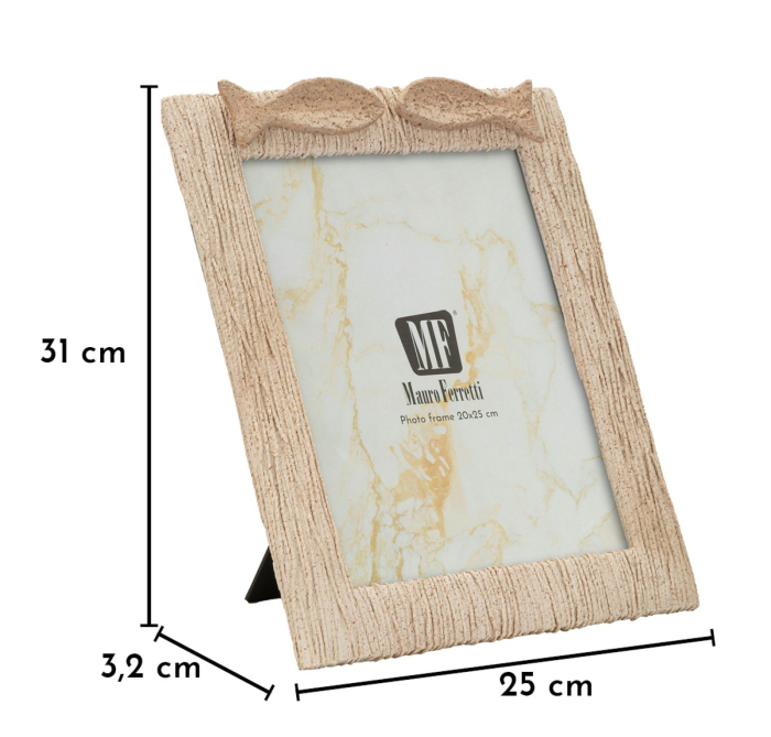 Ramă foto bej din rășină cu pești decorativi design marin 25x3.2x31 cm [6]