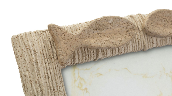 Ramă foto bej din rășină cu pești decorativi design marin 25x3.2x31 cm [5]