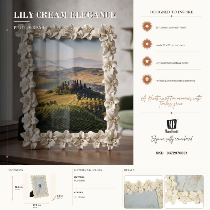 Set 2 rame foto crem cu relief floral tridimensional [6]
