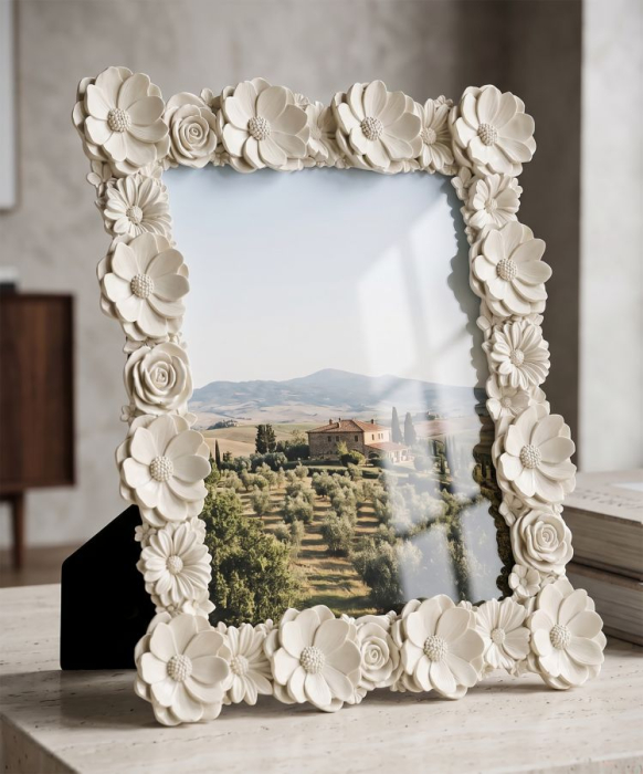 Set 2 rame foto cu flori în relief efect sculptural [5]