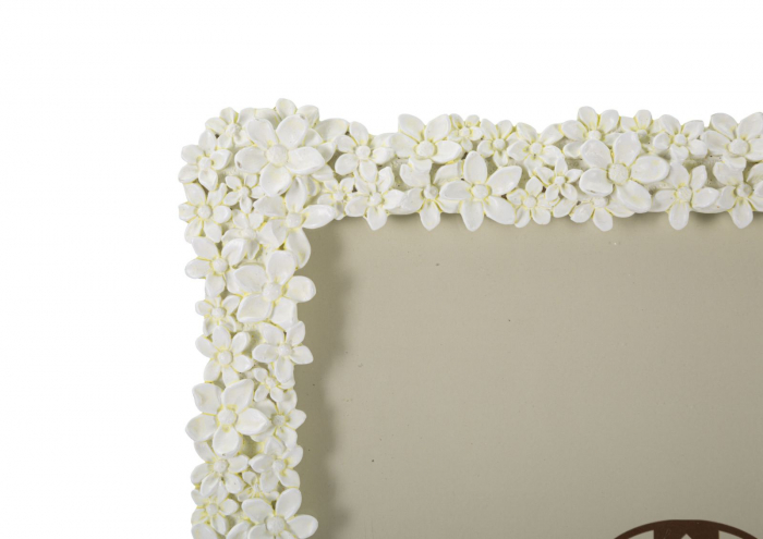Rama foto floricele albe relief 20x25 rasina - CreativDeco.ro [3]