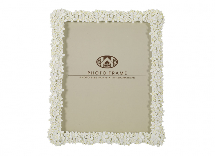 Rama foto floricele albe relief 20x25 rasina - CreativDeco.ro [2]