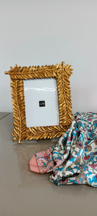 Rama foto handmade aurie din rasina design Frunze - creativdeco.ro [2]