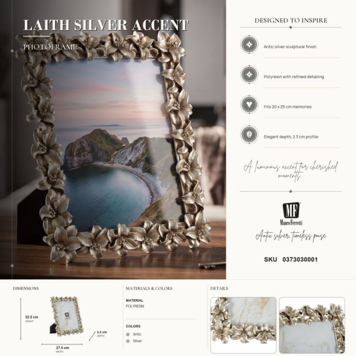 Set 2 rame foto stil glam argintiu antichizat [6]