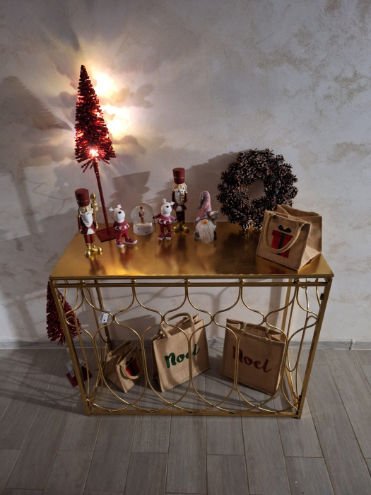 Sacosa cadou Craciun, iuta paiete, rosu, creativdeco.ro [4]