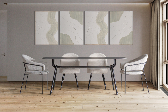 Scaun tapitat vintage alb|Scaune moderne premium [9]