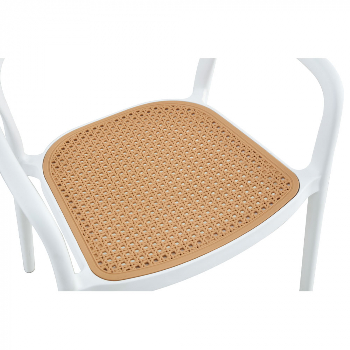 Scaun alb cu șezut natur model Bistrot [7]