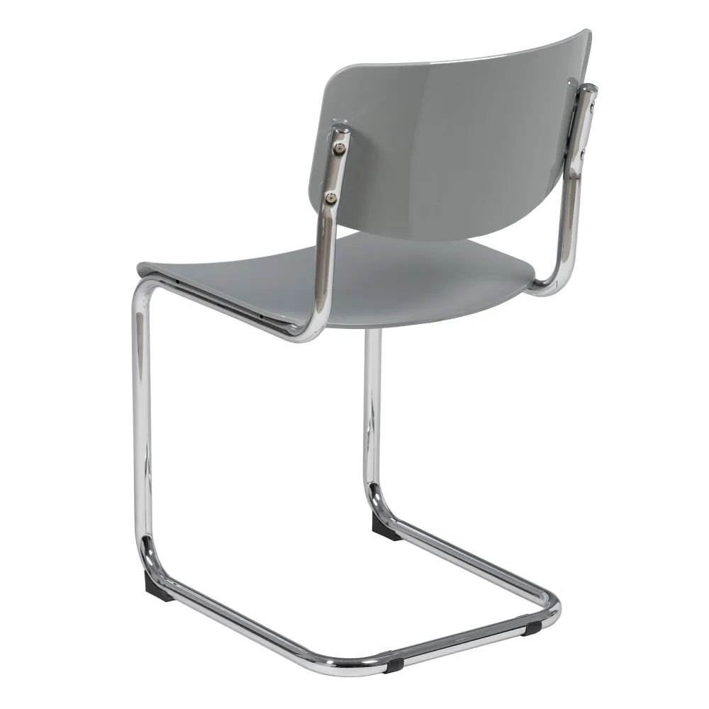 Scaun asteptare gri, ABS otel cromat [4]