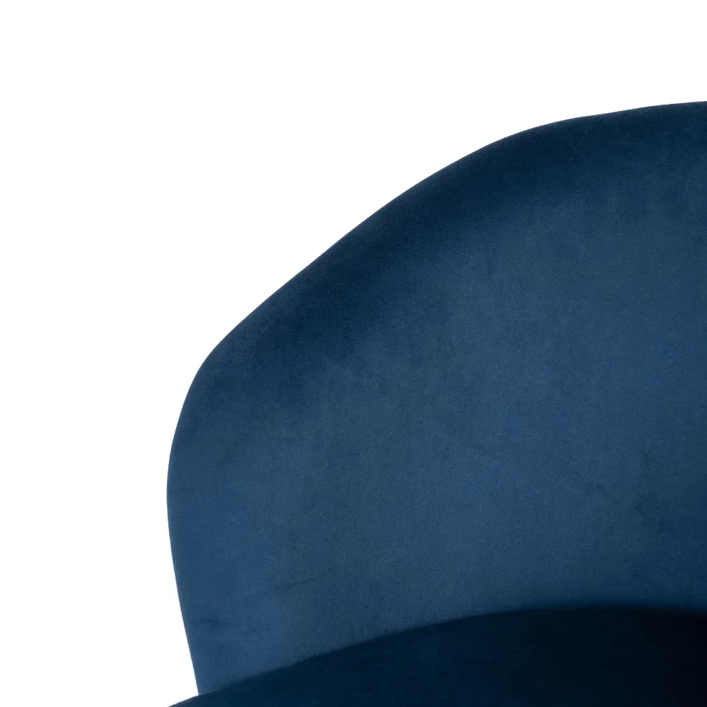 Scaun bar albastru, catifea metal [9]