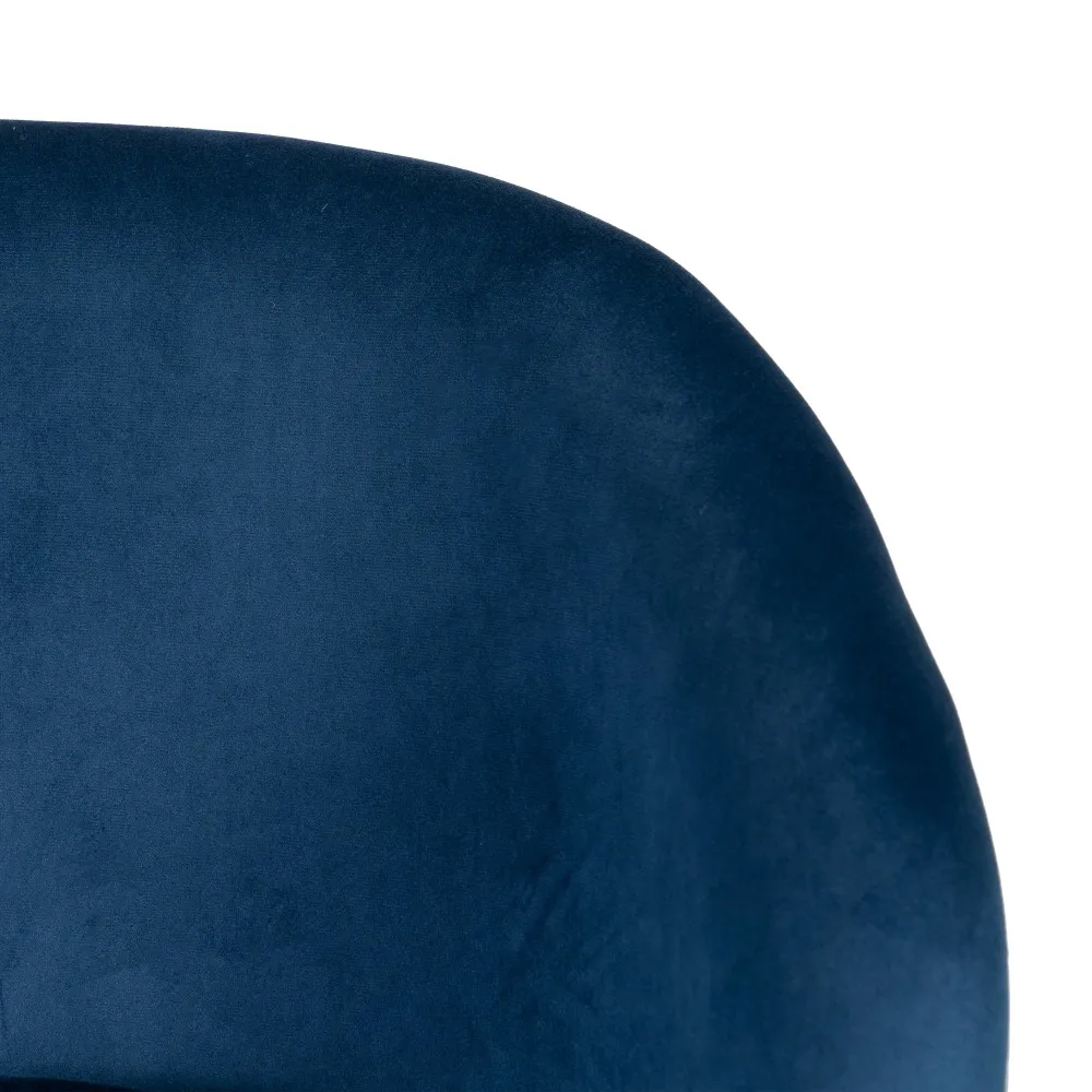 Scaun bar albastru, catifea metal [10]